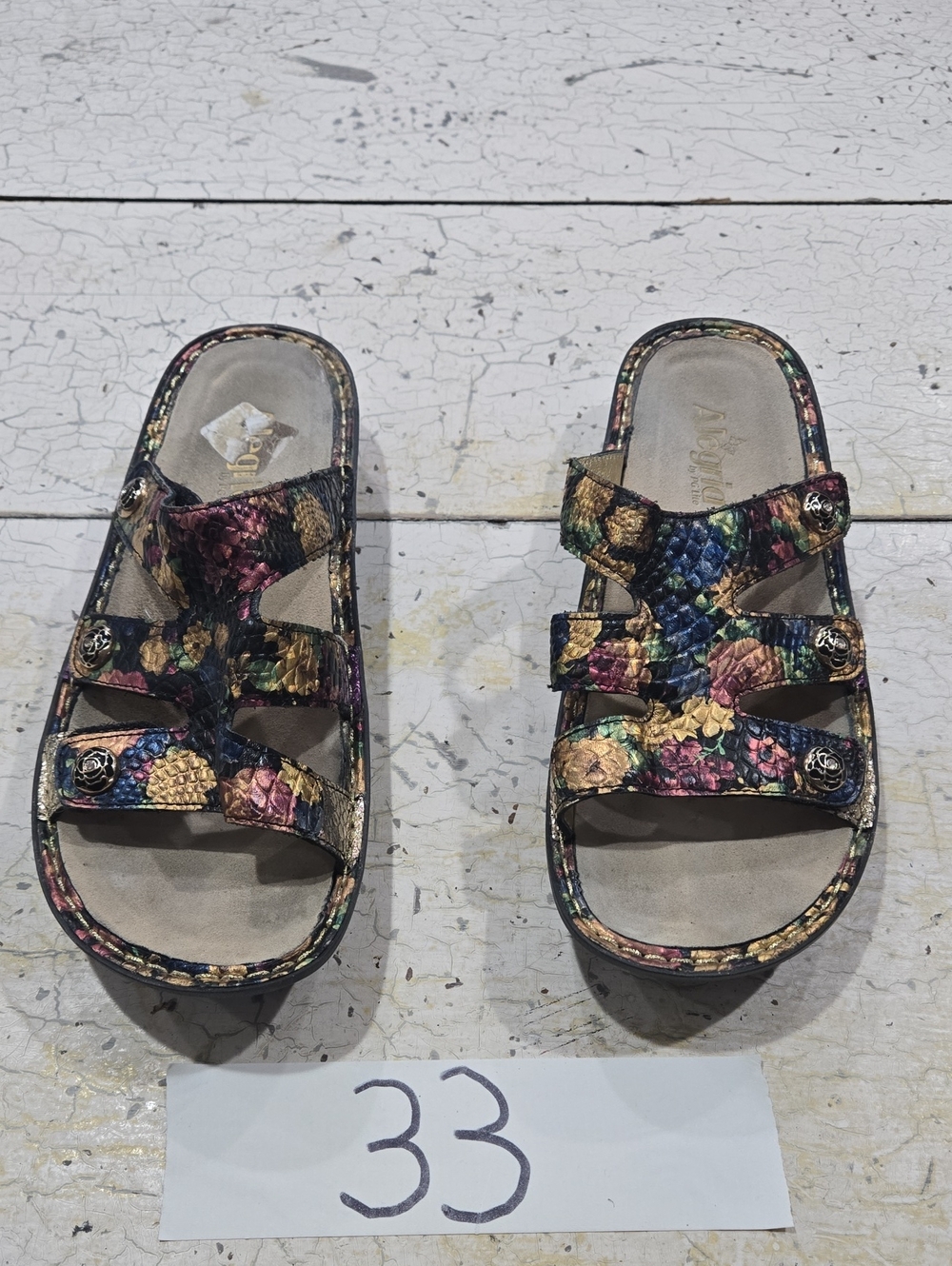 Alegria Venice Queenie Sandals. Floral. EUC. VEN-633 Women's Slide Sandals Size